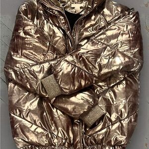 Metallic rose gold Puffer Jacket